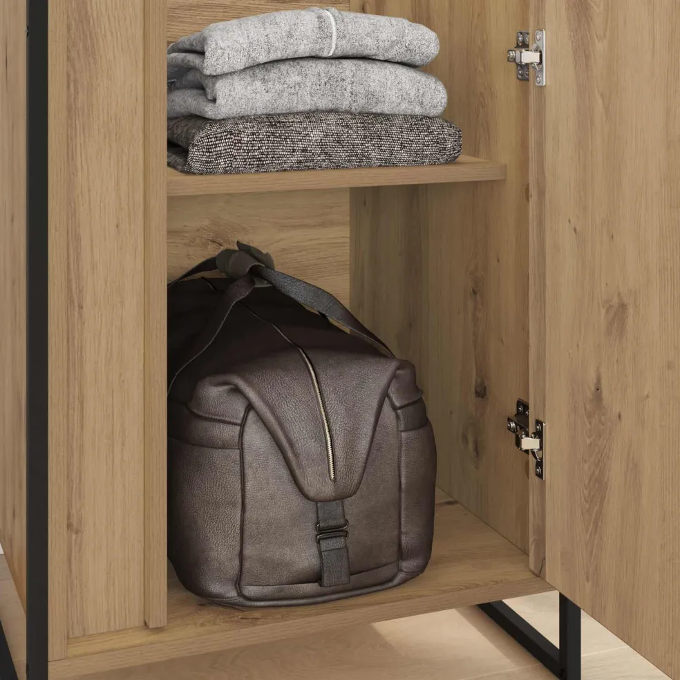vidaXL Warderobe Ambachtelijk eiken 50 x 50 x 200 cm Bewerkt hout