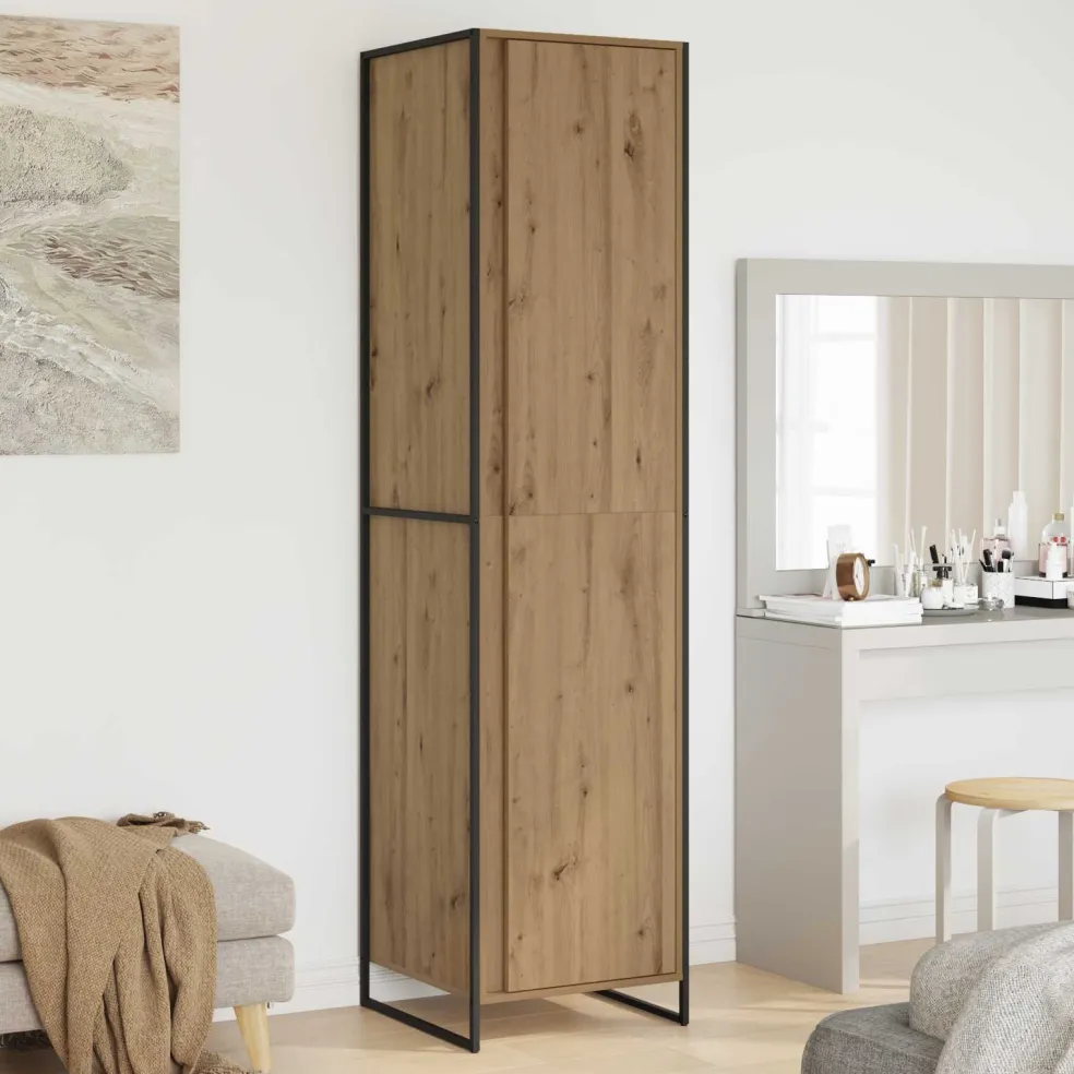 vidaXL Warderobe Ambachtelijk eiken 50 x 50 x 200 cm Bewerkt hout