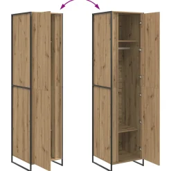 vidaXL Warderobe Ambachtelijk eiken 50 x 50 x 200 cm Bewerkt hout