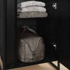 vidaXL Warderobe Zwart Eiken 50 x 50 x 200 cm Bewerkt hout
