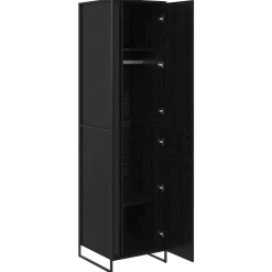 vidaXL Warderobe Zwart Eiken 50 x 50 x 200 cm Bewerkt hout