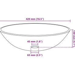 vidaXL Wasbak gehard glas 42 cm matglas