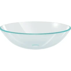 vidaXL Wasbak gehard glas 42 cm transparant
