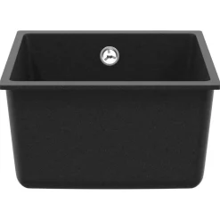 vidaXL Wasbak 80% Kwarts en 20% Hars 370 x 460 mm Zwart