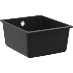vidaXL Wasbak 80% Kwarts en 20% Hars 370 x 460 mm Zwart