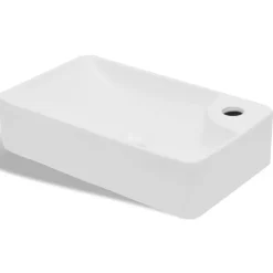 vidaXL Wasbak met kraangat, keramiek, wit