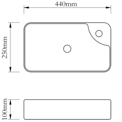 vidaXL Wasbak met kraangat, keramiek, wit