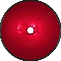vidaXL Wasbak 42x14 cm gehard glas rood