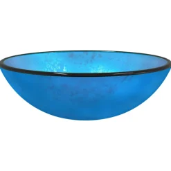 vidaXL Wasbak 42x14 cm gehard glas blauw