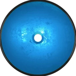 vidaXL Wasbak 42x14 cm gehard glas blauw