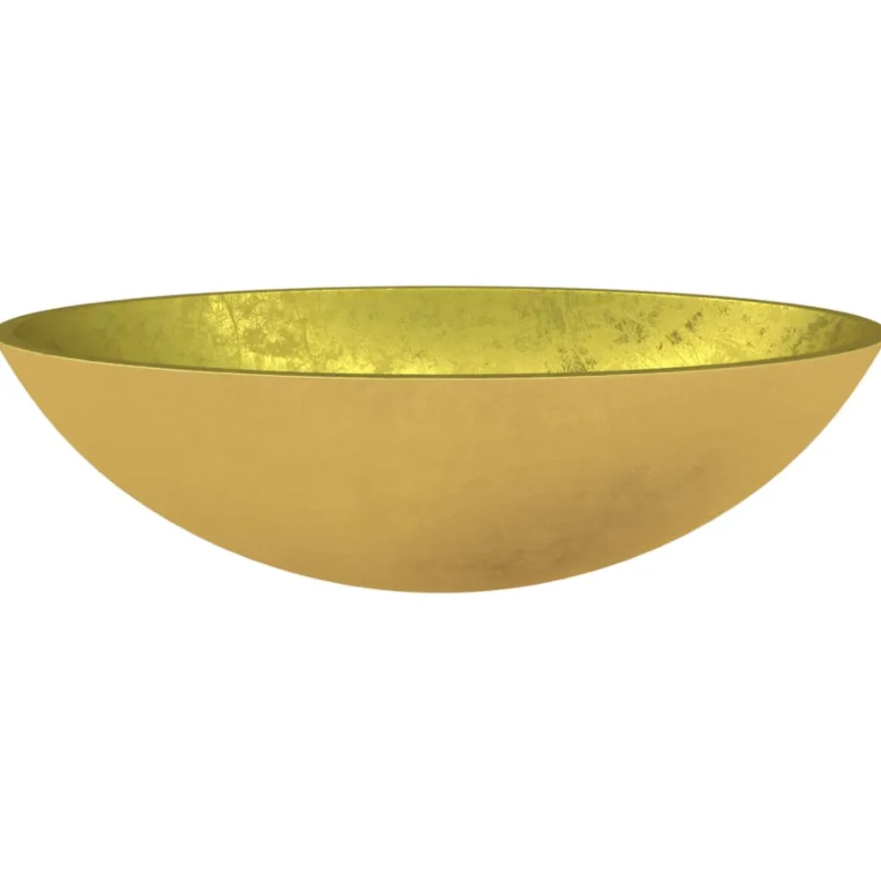 vidaXL Wasbak 50x37x14 cm glas goudkleurig