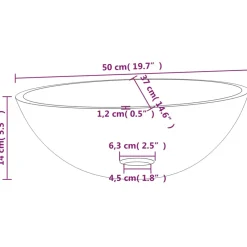 vidaXL Wasbak 50x37x14 cm glas transparant