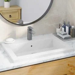 vidaXL Wasbak 600x450x120 mm graniet wit