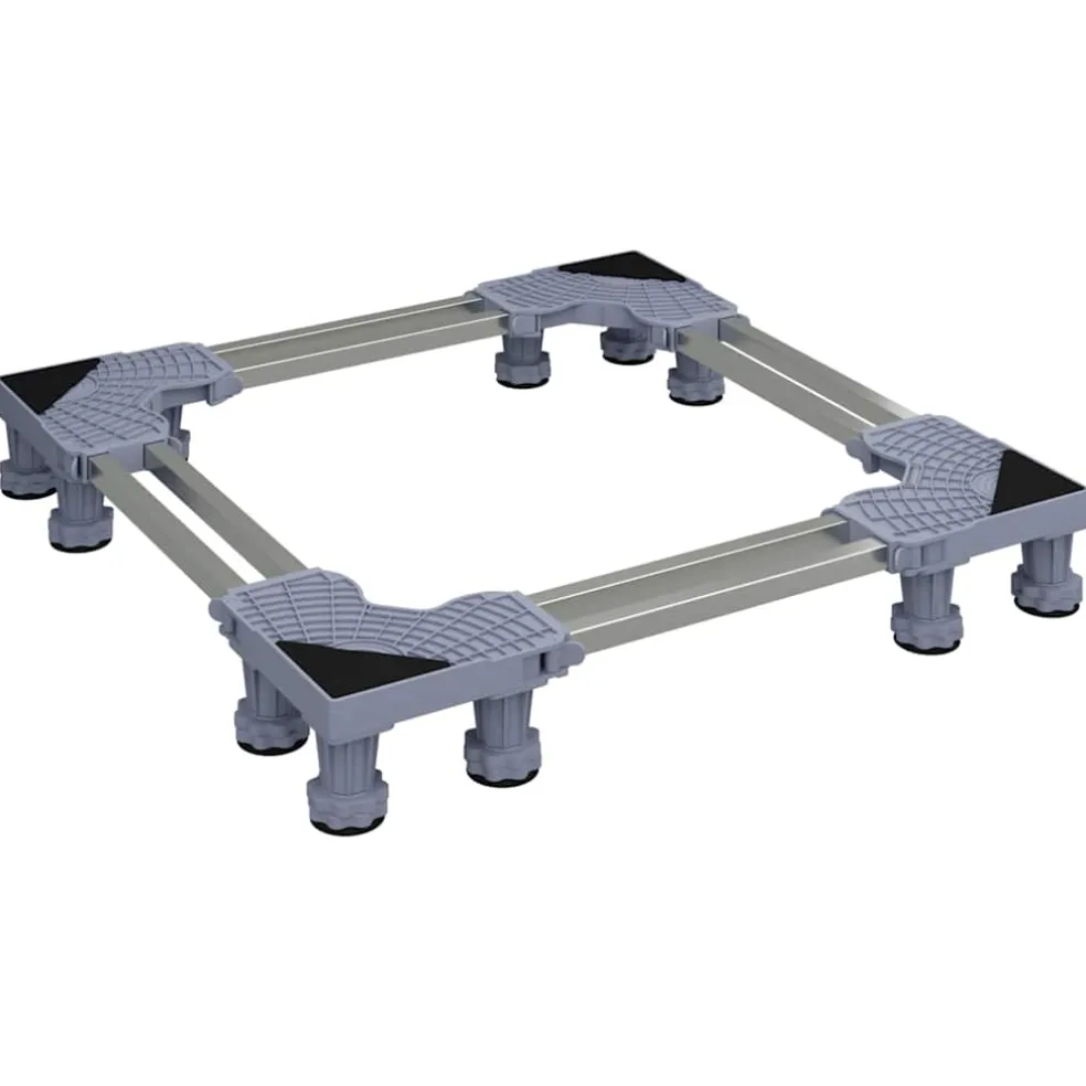 vidaXL Wasmachinebasis Grijs 67 x 67 x 12 cm Roestvrij staal