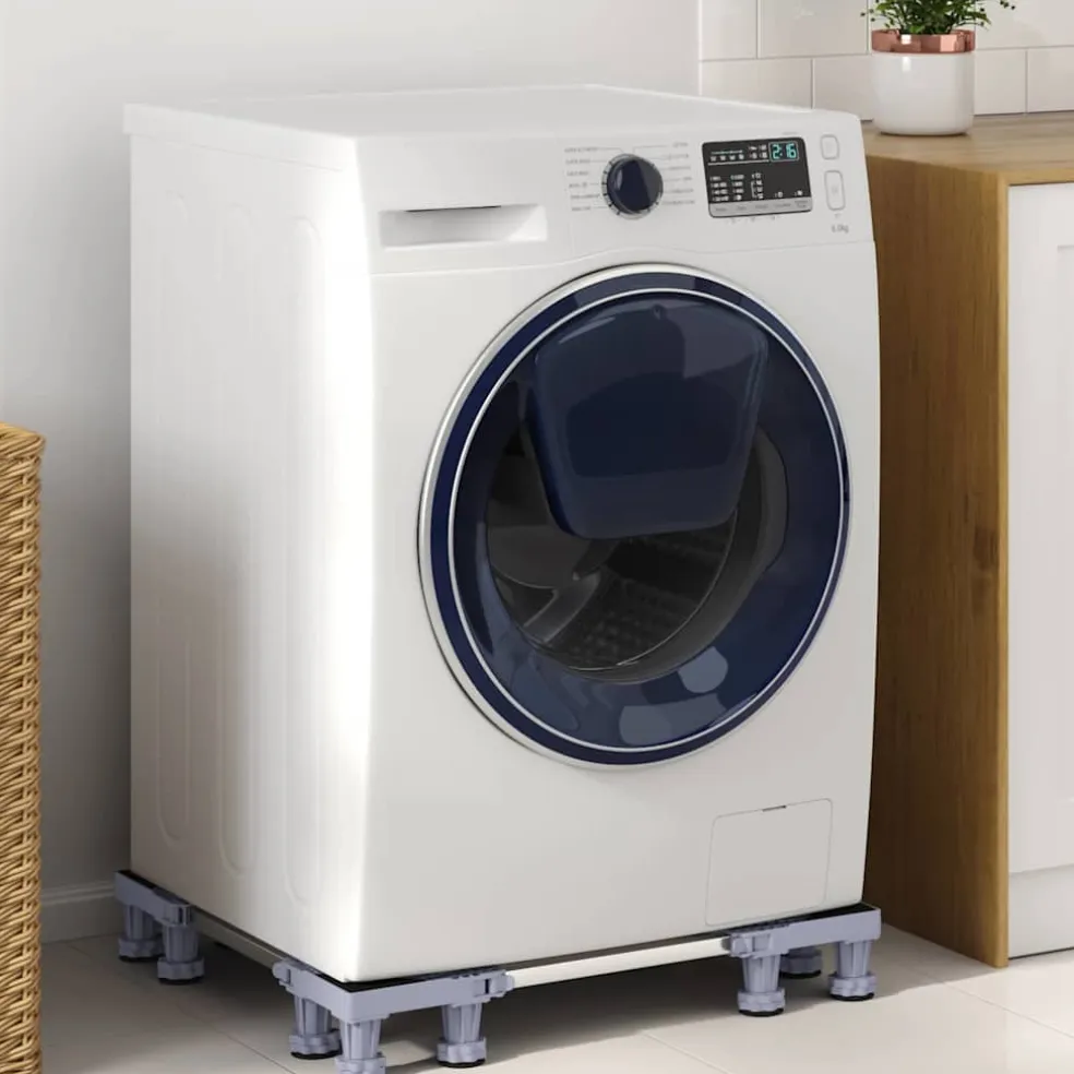 vidaXL Wasmachinebasis Grijs 67 x 67 x 12 cm Roestvrij staal