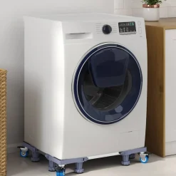 vidaXL Wasmachinebasis Grijs 67 x 67 x 12 cm Roestvrij staal
