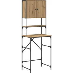 vidaXL Wasmachinekast Artisanaal eiken 68 x 48,5 x 194 cm Bewerkt hout
