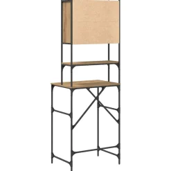 vidaXL Wasmachinekast Artisanaal eiken 68 x 48,5 x 194 cm Bewerkt hout