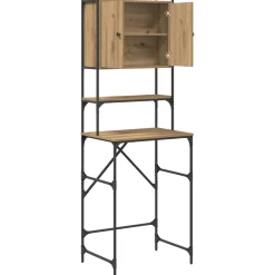 vidaXL Wasmachinekast Artisanaal eiken 68 x 48,5 x 194 cm Bewerkt hout