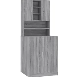 vidaXL Wasmachinekast bewekrt hout grijs sonoma eikenkleurig
