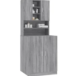 vidaXL Wasmachinekast bewekrt hout grijs sonoma eikenkleurig