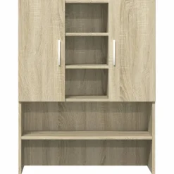 vidaXL Wasmachinekasten 2 st bewerkt hout sonoma eikenkleurig