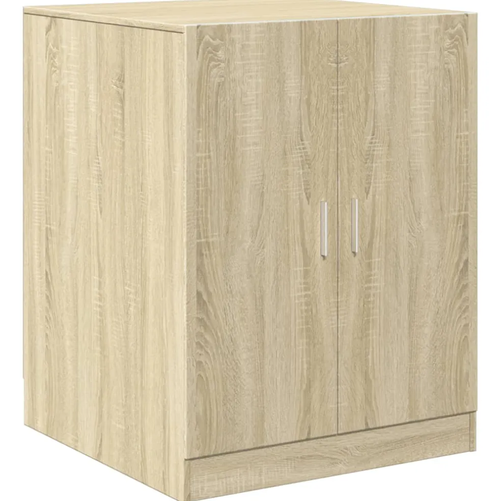 vidaXL Wasmachinekasten 2 st bewerkt hout sonoma eikenkleurig