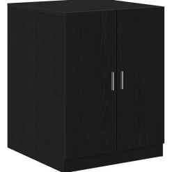 vidaXL Wasmachinekast 2 st Zwart eiken 70,5 x 71,5 x 181,5 cm
