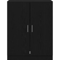 vidaXL Wasmachinekast 2 st Zwart eiken 70,5 x 71,5 x 181,5 cm