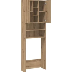 vidaXL Wasmachinekast 64x25,5x190 cm artisanaal eikenkleur