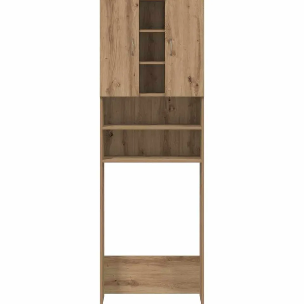 vidaXL Wasmachinekast 64x25,5x190 cm artisanaal eikenkleur