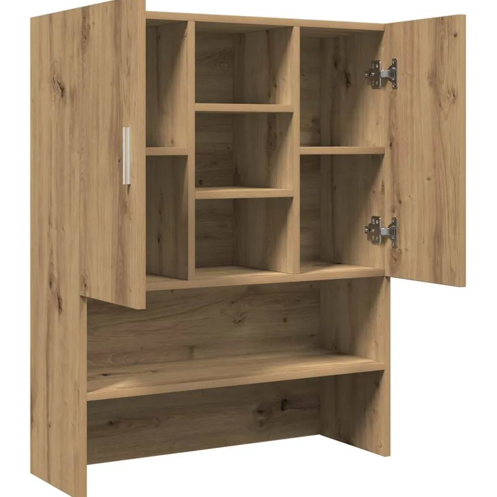 vidaXL Wasmachinekast 70,5x25,5x90 cm artisanaal eikenkleur