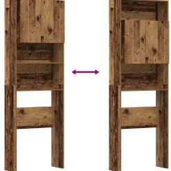 vidaXL Wasmachinekast 64x24x190 cm bewerkt hout oud houtkleurig