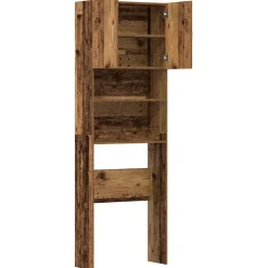 vidaXL Wasmachinekast 64x24x190 cm bewerkt hout oud houtkleurig