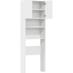 vidaXL Wasmachinekast 64x24x190 cm bewerkt hout wit