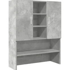 vidaXL Wasmachinekast 70,5x25,5x90 cm betongrijs