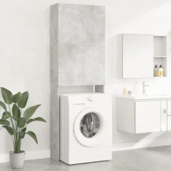 vidaXL Wasmachinekast 64x25,5x190 cm betongrijs