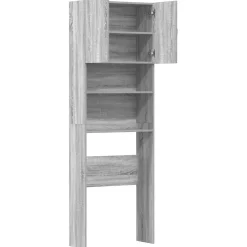 vidaXL Wasmachinekast 64x24x190 cm bewerkt hout grijs sonoma eikenkl