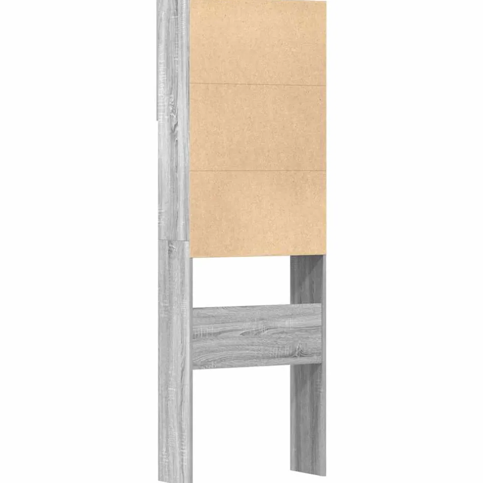 vidaXL Wasmachinekast 64x24x190 cm bewerkt hout grijs sonoma eikenkl