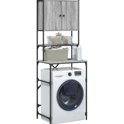 vidaXL Wasmachinekast 68x48,5x194 cm grijs sonoma eikenkleurig