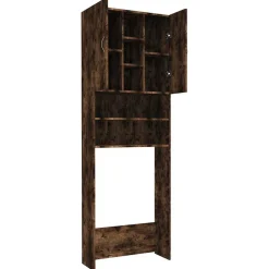 vidaXL Wasmachinekast 64x25,5x190 cm gerookt eikenkleurig