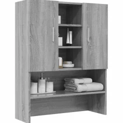 vidaXL Wasmachinekast 70,5x25,5x90 cm grijs sonoma eikenkleurig