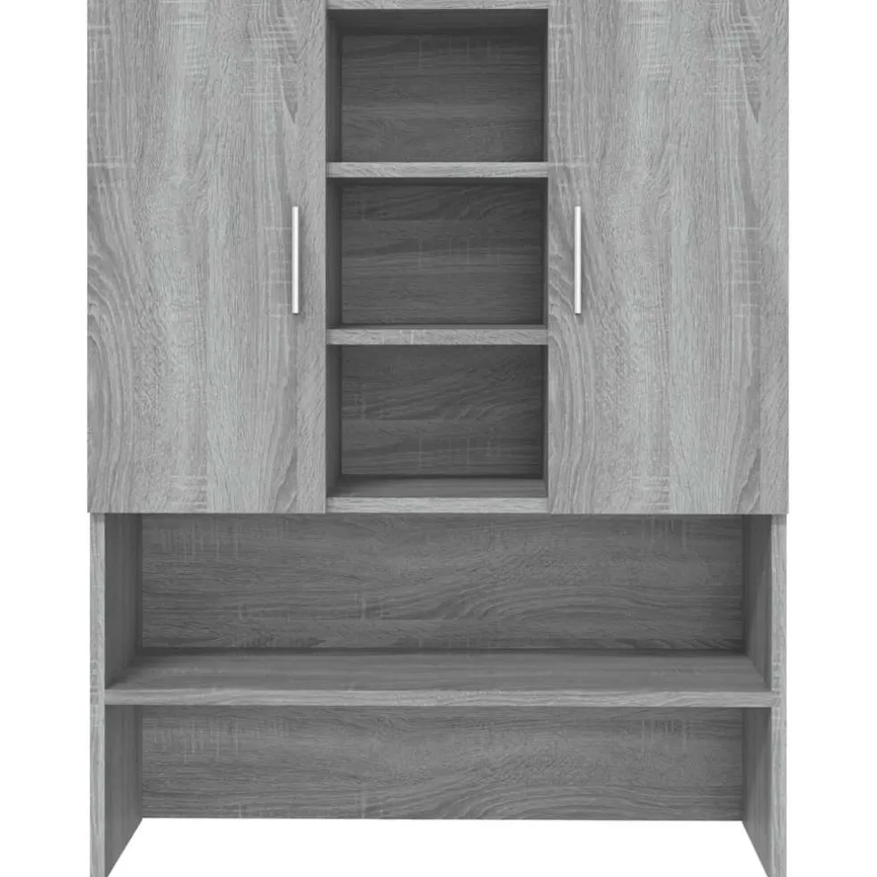 vidaXL Wasmachinekast 70,5x25,5x90 cm grijs sonoma eikenkleurig