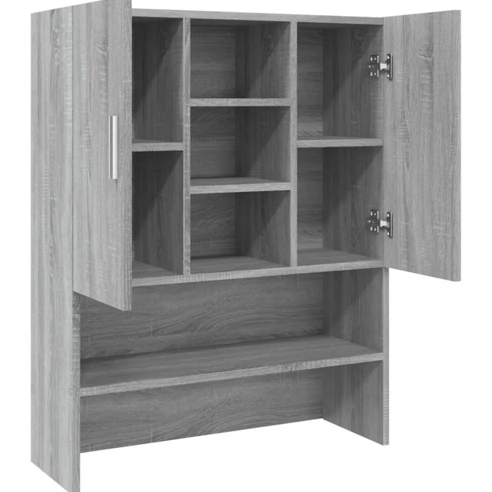 vidaXL Wasmachinekast 70,5x25,5x90 cm grijs sonoma eikenkleurig