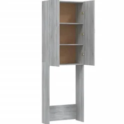 vidaXL Wasmachinekast 64x25,5x190 cm grijs sonoma eikenkleurig