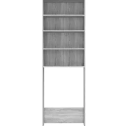 vidaXL Wasmachinekast 64x24x190 cm grijs sonoma eikenkleurig