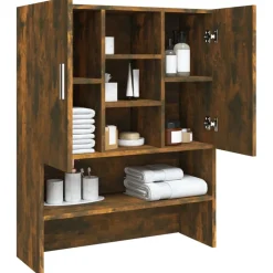 vidaXL Wasmachinekast 70,5x25,5x90 cm gerookt eikenkleurig