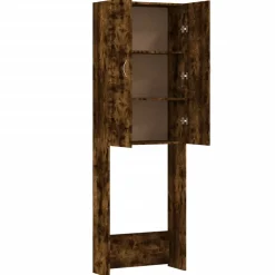 vidaXL Wasmachinekast 64x25,5x190 cm gerookt eikenkleurig