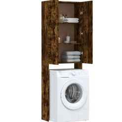 vidaXL Wasmachinekast 64x25,5x190 cm gerookt eikenkleurig