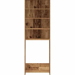 vidaXL Wasmachinekast 64x24x190 cm oud houtkleurig